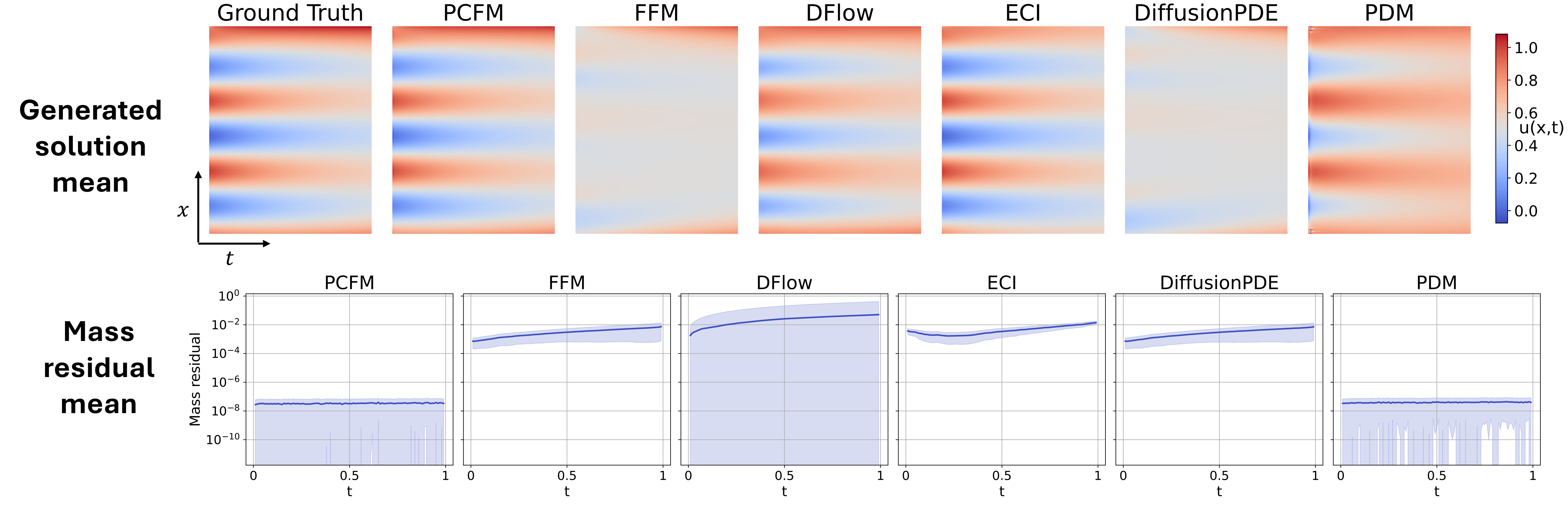Reaction-Diffusion results and mass residuals